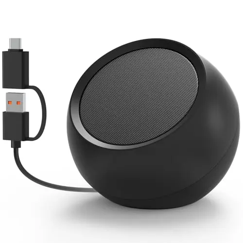 XKX single USB computer speaker with built-in USB-C adapter