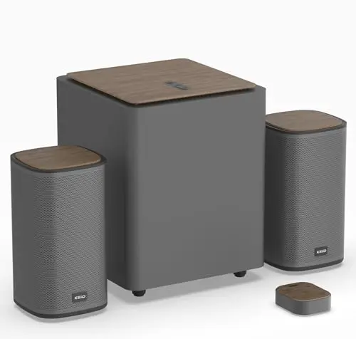 KEiiD 2.1 Bluetooth computer speakers with wireless subwoofer and touchpad