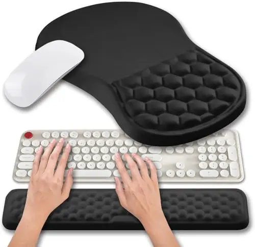 Hokafenle 2-in-1 ergonomic set with keyboard wrist rest and mouse pad for carpal tunnel relief