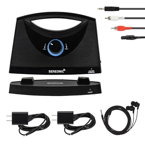 SEREONIC PRO wireless TV speaker with included earbuds