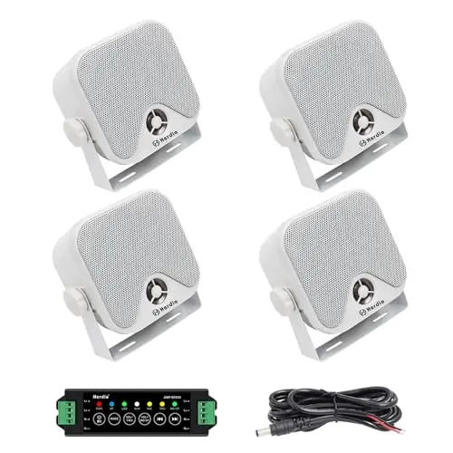Herdio 4 inch waterproof Bluetooth marine speaker set of four
