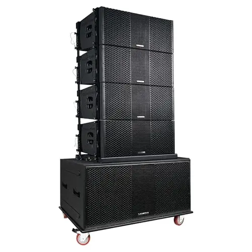Sound Town ZS-218SP210BP4C powered line array system with dual 18-inch subwoofers
