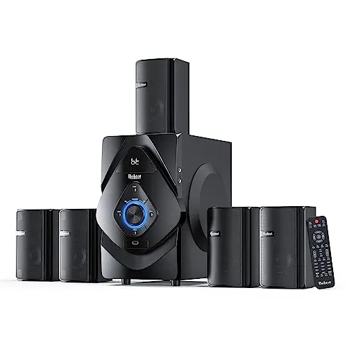 Bobtot 800W home theater system with wireless rear satellite speakers