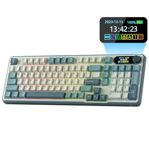 RK ROYAL KLUDGE S98 mechanical keyboard with smart display and volume knob