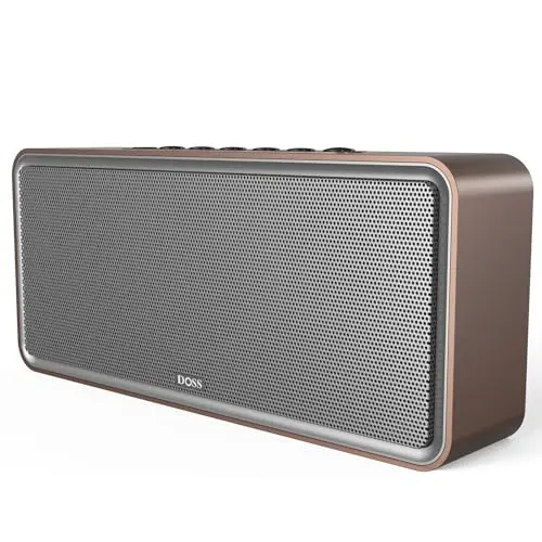 DOSS SoundBox XL portable Bluetooth speaker with subwoofer in gold