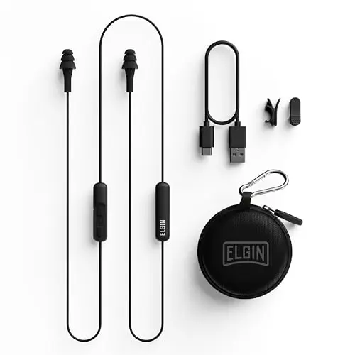 Elgin Ruckus wireless earbuds in stealth black with charging case