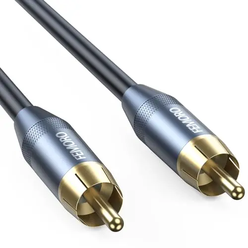 FEMORO subwoofer cable with gold-plated connectors and dual shielding