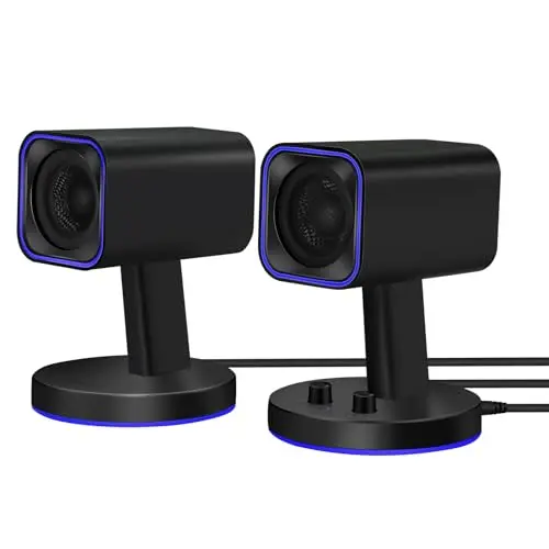 Sanyun SW202 compact gaming speakers with RGB lighting