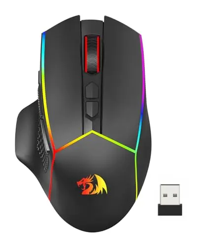 Redragon M814 tri-mode wireless gaming mouse with RGB backlit buttons
