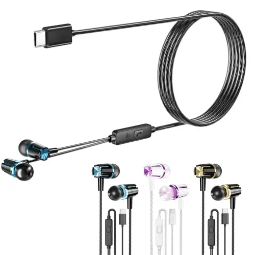 Rayleigh USB-C wired earbuds three-pack in multiple colors