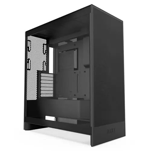 NZXT H7 Flow 2026 mid-tower PC case with bottom fan mounts for GPU cooling