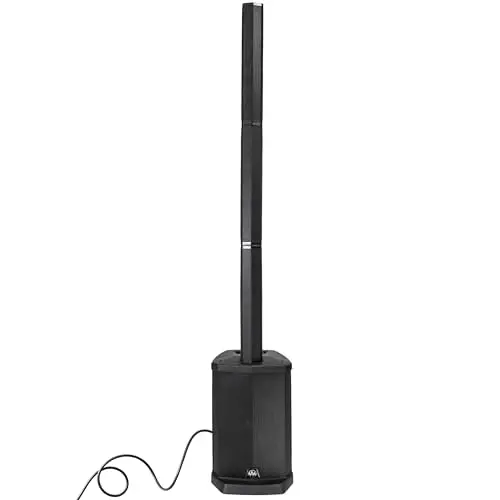 Gemini WPX-2000 powered line array PA system with adjustable height tower speakers