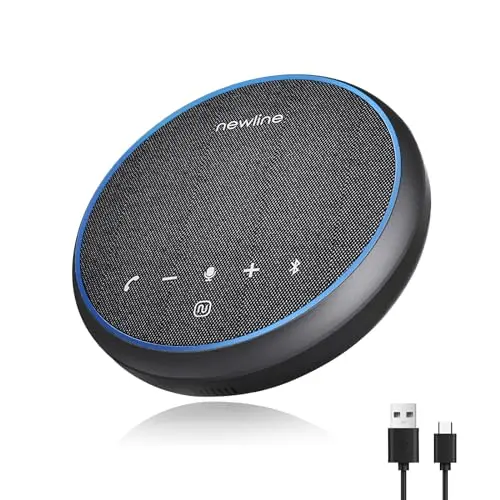 N newline NewPie conference speaker with microphone and mesh design