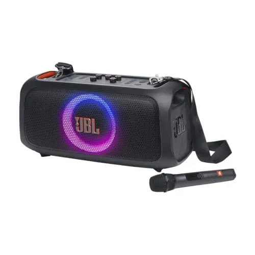JBL PartyBox On-The-Go Essential portable speaker with dynamic LED lights