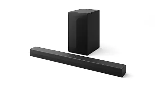 LG soundbar with wireless subwoofer and AI Sound Pro
