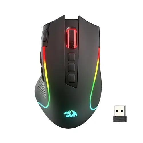 Redragon M612 PRO wireless gaming mouse with programmable buttons and RGB lighting