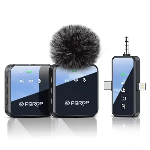 PQRQP GT19 3-in-1 wireless lavalier microphone with universal receiver