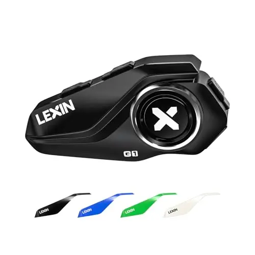 LEXIN G1 motorcycle Bluetooth headset with customizable faceplates