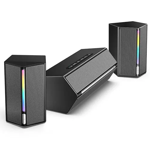 FIFINE computer speaker system with subwoofer and RGB lighting