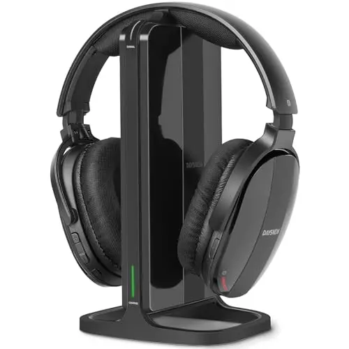 Daysnew wireless headphones with RF transmitter charging dock for TV