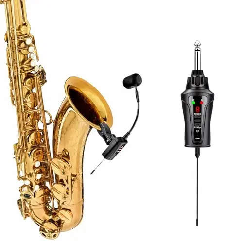ACEMIC wireless saxophone microphone with flexible gooseneck