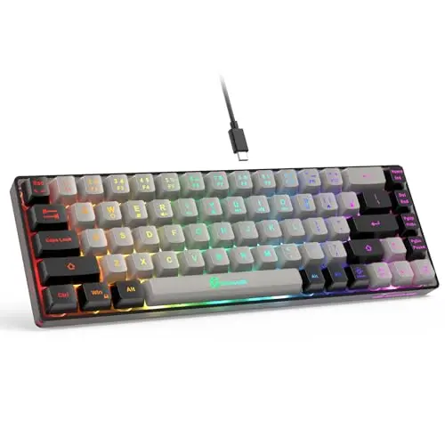 GEODMAER 65% gaming keyboard with compact design and backlit keys