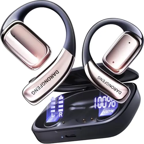 DARONGFENG open ear wireless headphones with LED display