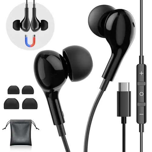 Gsangoo USB-C wired earbuds with magnetic design and comfortable fit