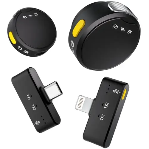 RIBIU wireless lavalier microphone for iPhone with noise cancellation