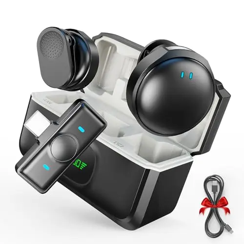 HHD wireless lavalier microphone with charging case