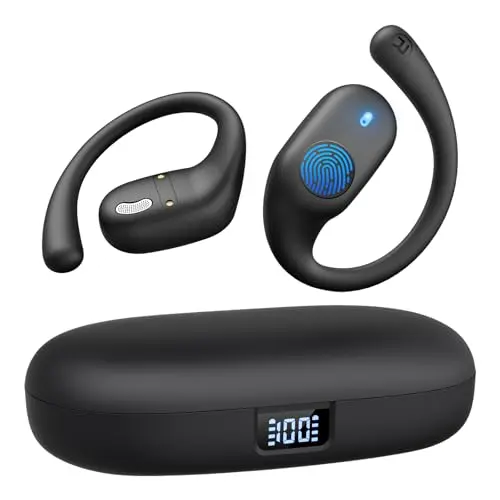 Eigsupia open ear wireless headphones with digital display for running