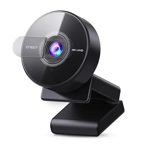 EMEET C950 4K webcam with privacy cover on a computer monitor