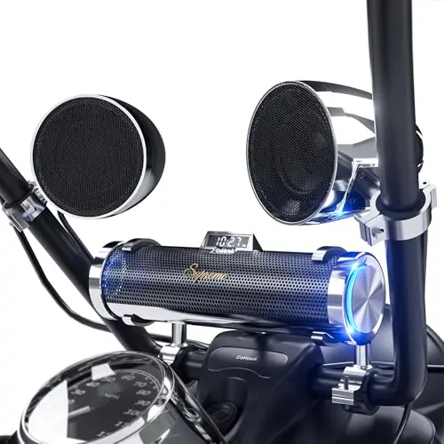 GoHawk RD88-S42 motorcycle soundbar with external speakers
