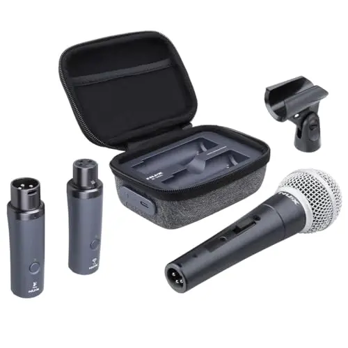 NUX B-3RC wireless microphone system with charging case
