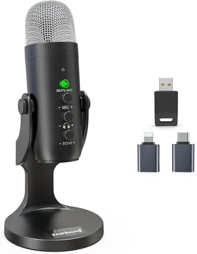 ZealSound wireless desktop microphone with 2.4GHz connectivity