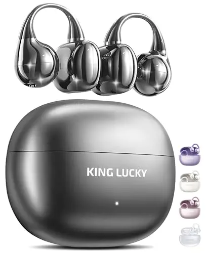 King Lucky clip-on earbuds in black with open ear design