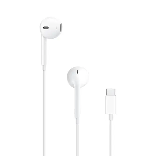 Apple EarPods with USB-C plug showing ergonomic design