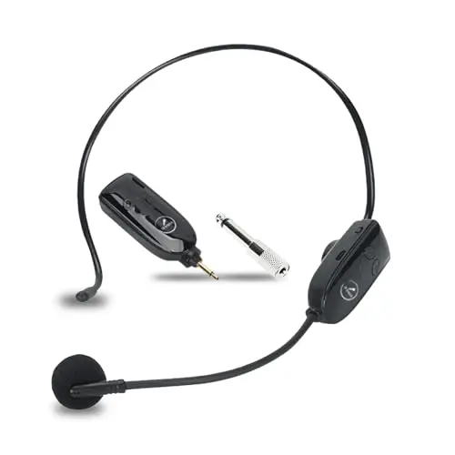 EV SPACES 2-in-1 wireless headset and handheld microphone for fitness