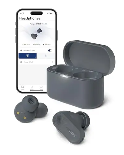 PHILIPS TAT3519 wireless earbuds with noise cancelling and charging case