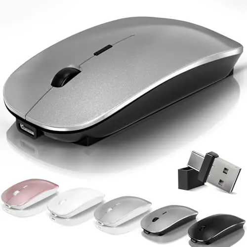 Kovess wireless Bluetooth mouse in gray with jiggler mode