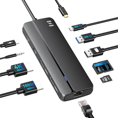 Selore docking station with dual HDMI and multiple ports for Mac