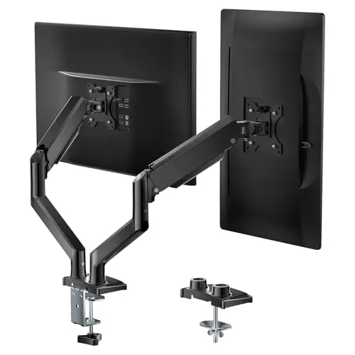 WALI dual monitor gas spring mount in black