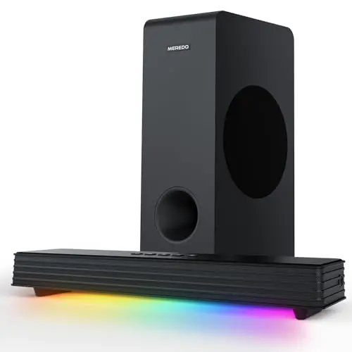 MEREDO 3.1CH soundbar with subwoofer and RGB lighting