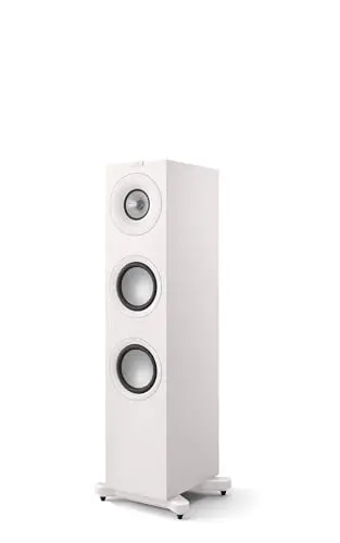 KEF Q7 Meta floorstanding speaker in white with Uni-Q driver
