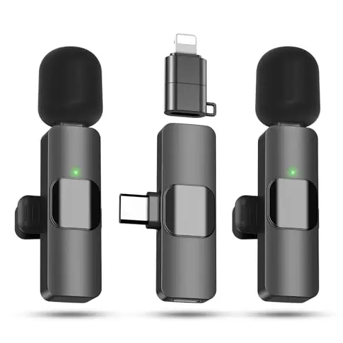 AMASDA wireless lavalier microphone with charging case