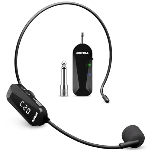 TONOR wireless headset microphone with handheld conversion