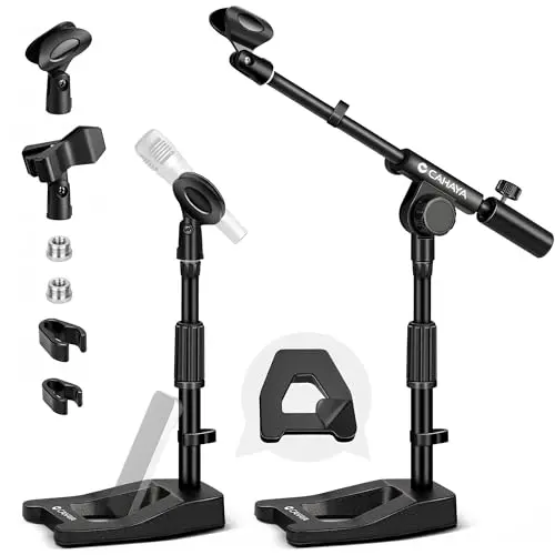 CAHAYA adjustable desktop microphone stand with counterweighted boom arm