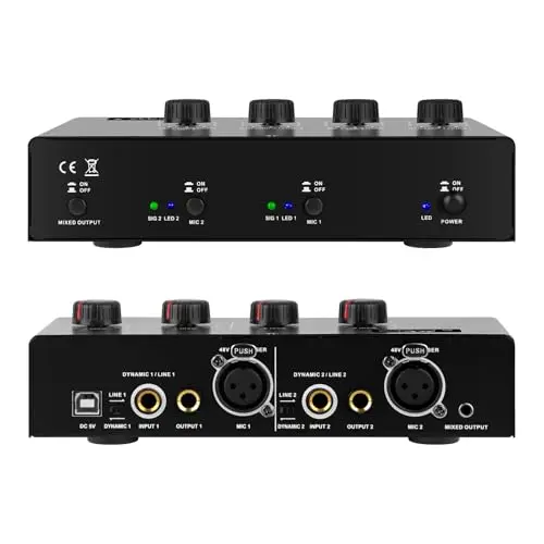 Micfuns MC02 microphone preamp with 4 inputs