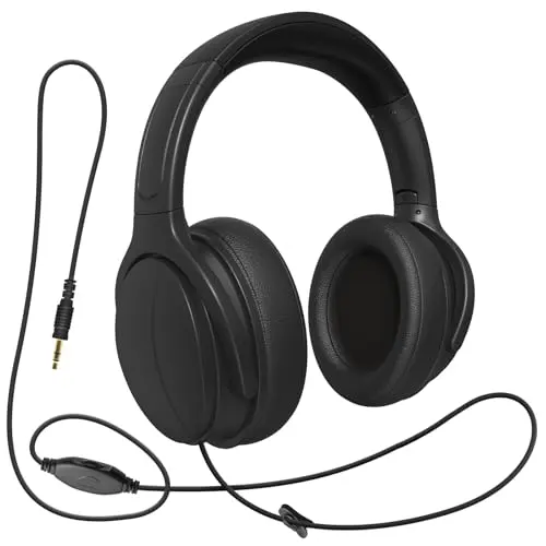 100SEASHELL over-ear headphones with long cord for TV