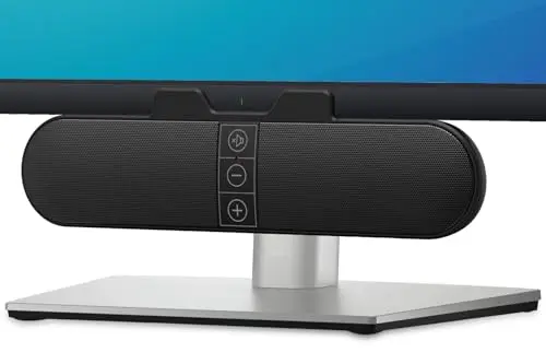 XKX computer soundbar with adaptive channel switching mounted on monitor